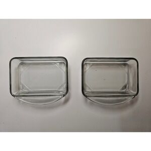 Vtg Digsmed Denmark Smoke Glass Replacement Dishes Lazy Susan set of 2